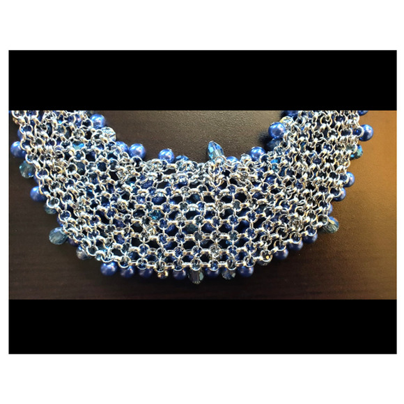 Red Pearlized Necklace Set Christmas Bling Gold Rhinestone Beaded Drop Earrings - Picture 6 of 8